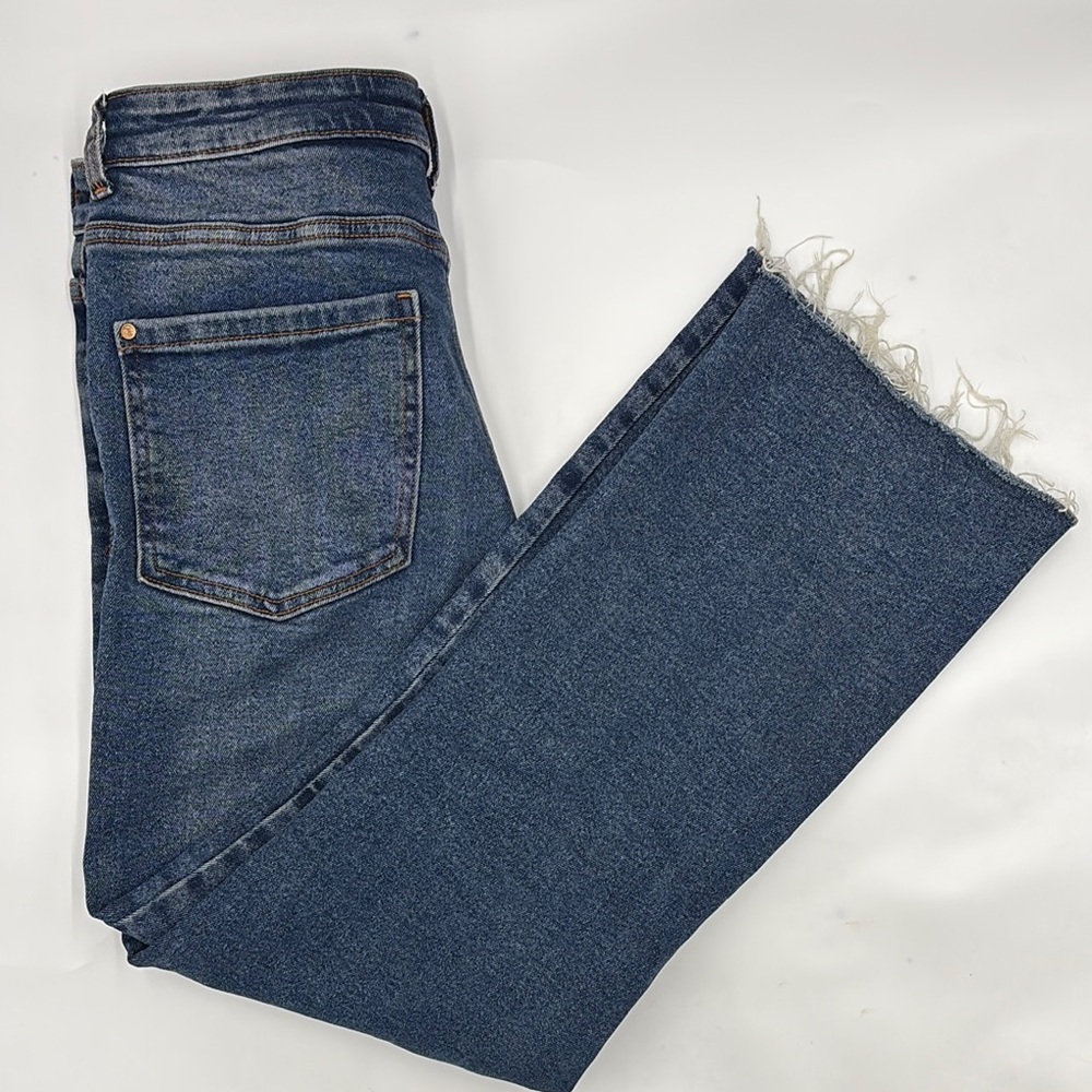 Zara Button Fly Distressed Jeans